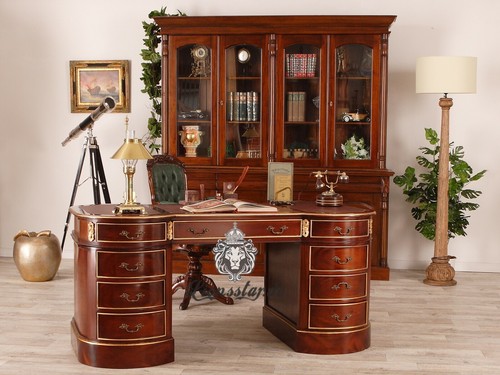 Schreibtisch oval massivholz - schreibtisch,