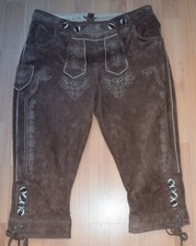 Wiesenprinz Lederhose Trachtenhose - Gr. 50 - braun - Leder - mit Stickerei