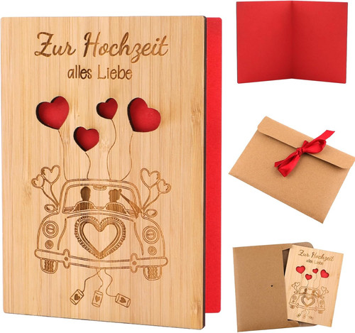 Hochzeitskarte holz mit - hochzeitskarte,