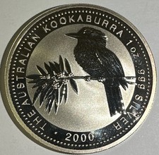 The Australian Kookaburra, 1oz. Silber .999, 2000, 1 Dollar, sehr schön (ss)