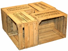 4 Stück Massive Obstkisten TS Weinkisten Holzkisten Apfelkisten Steige Vintage