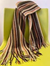 ♥ Multicolor Schal Wolle TONI GARD Merino Fransen Strickschal Unbenutzt ♥
