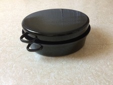 Bräter Gänsebräter Oval mit Deckel,  38  cm, Schwarz,   guter Zustand