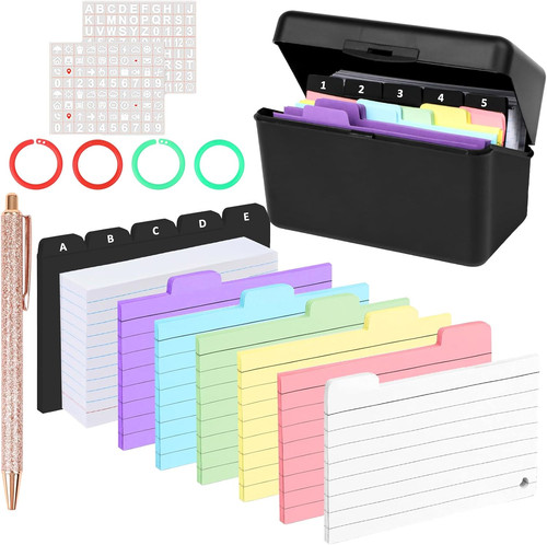 Karteikarten box schwarz - karteikarten,