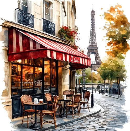 Wandbild paris cafe bistro - paris,