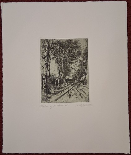 Radierung birkenweg bei - radierung, „birkenweg