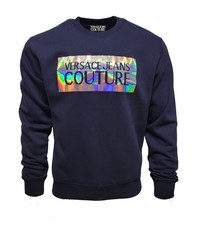 Versace Jeans Couture Sweatshirt Pullover Herren Navy Incandescent Logo...
