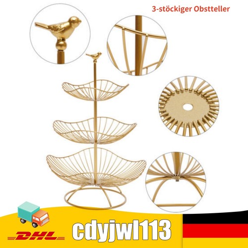 Gold obstteller stöckiger - obstteller, 3-stöckiger
