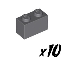 10x LEGO 3004 • 1x2 Stein • Brick • dunkelgrau • Dark Bluish Gray
