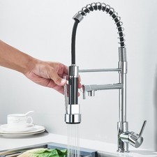 Chrom 360° Küchenarmatur Ausziehbar Brause Wasserhahn Küche Mischbatterie Hahn