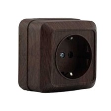 Aufputz Steckdose Walnuss