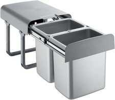 EKOTECH Einbau-Abfallsammler Ekko Front 40 Kunststoff Grau 2 x 16 Liter