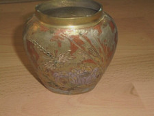 Rarität!!! Alte ovale reich verzierte Vase- Messing  12x11x6 cm