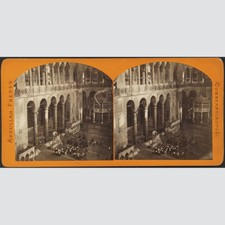 Stereofotografie: Abdullah Frères. St. Sophie Mosque Innenansicht, Istanbul
