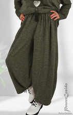 PoCo LAGENLOOK Strick Ballon-Hose grün 44 46 48 50 52 54 56 58 L-XL-XXL-XXXL