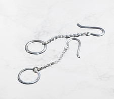 Lange ring ohrringe gehämmert - ring-ohrringe,