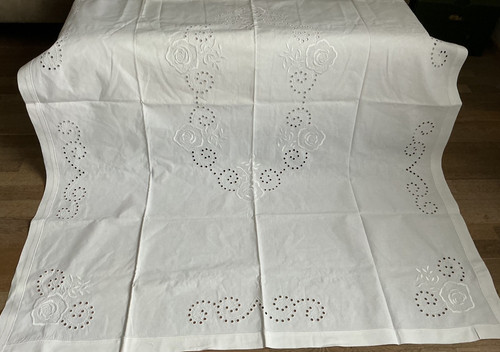 Antike tischdecke richelieu - tischdecke,,