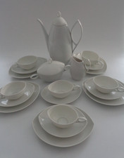 RUDOLF LUNGHARD / ROSENTHAL "OVAL" 6er Mocca/Espresso Set 1952, Selb, Germany