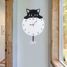 Katzen-Pendel-Wanduhr zum