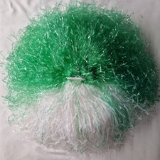 grün weiß Pompon Pompom Tanzwedel Puschel Party Cheerleading Fasching