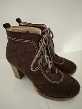 Damen Stiefeletten Braun gefüttert Größe 39 Wildleder