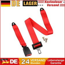 2-Punkt Sicherheitsgurt Beckengurt Rot 130cm Automatik Bandschloss Anschnallgurt