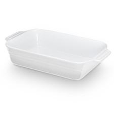 Auflaufform groß 40 cm Weiß für 4-6 Personen Kapazität 3 Liter Ofenform Keramik