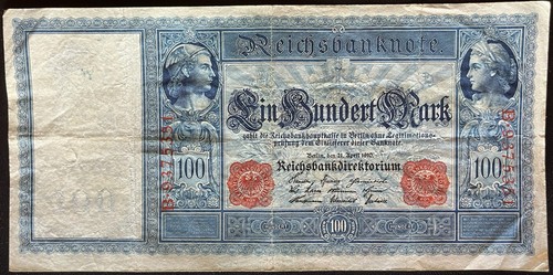 100 mark reichsbanknote - mark, 1910