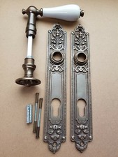 Türklinke Messing Haustürbeschlag Türdrücker Gründerzeit PZ 92 Langschild H4A-W