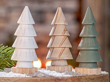 Aufsteller Holz Tannenbaum 15 cm hoch Holz natur Deko  Weihnachten Farbwahl