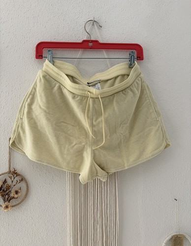 Frottee baumwolle shorts gelb - frottee,