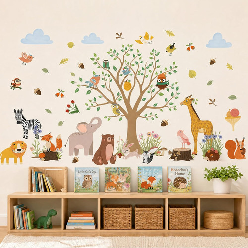 Wandtattoo waldtiere baum - waldtiere,