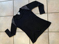 AMY VERMONT Gr.36/S DAMEN-STRICK-NIETEN-PULLI TRAUM IN SCHWARZ RUNDER AUSSCHNITT