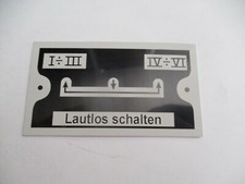 Typenschild Schild Oldtimer Lanz Bulldog Schaltschema lautlos schalten