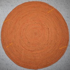 Kreis Jute Teppich in Orange
