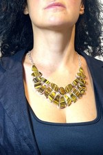 Tigerauge Halskette Collier | Echtschmuck Damen | Neu & Exklusiv
