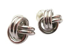 Ohrstecker Knoten groß silberf Ohrringe Modeschmuck