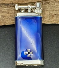 Sillems ITT IM Corona Old Boy blau Emaille 925er Sterling Pfeifen Feuerzeug 