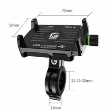 Motorrad Handyhalterung Roller Handyhalter Quad USB Steckdose Anschluss EN