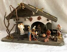 HOLZ Krippe Weihnachtskrippen LED Licht, Figuren handbearbeitet, viele Varianten