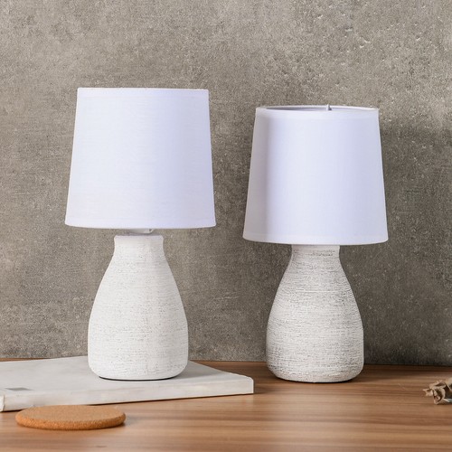 2er set tischlampen weiß - set,