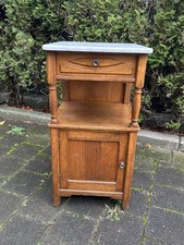 Nachtschränkchen Nachttisch mit weißer Marmorplatte echtes Unikat