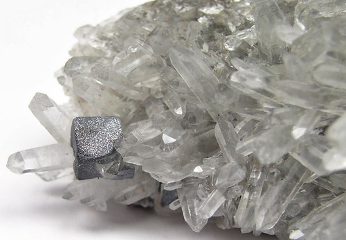 Bergkristall mit galenit - mit,
