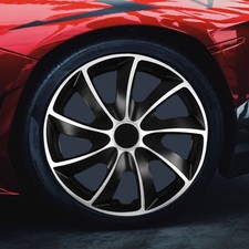 4x Radkappen 13 Zoll Quad BiColor Silver Black Radzierblenden Radblenden