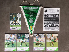 Werder Bremen Wimpel 80er Jahre + Spielprogramm + 5 Autogrammkarten Rarität