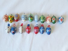 17 alte Odtereier HOLZ Holzeier Erzgebirge DDR bunt bemalt 3,5cm  (2)