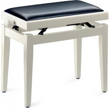Stagg PB05 WHM SBK Matt, Weiß, Klavierbank mit Kunstledersitzfläche in Schwarz
