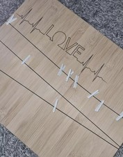 Memoboard Holz Memotafel 40 x32 cm mit Klammern