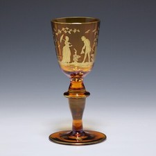 Pokal mit figuraler Poliergoldbemalung - Lorenz in Steinschönau um 1925