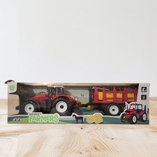 Traktor mit Anhänger, Kran